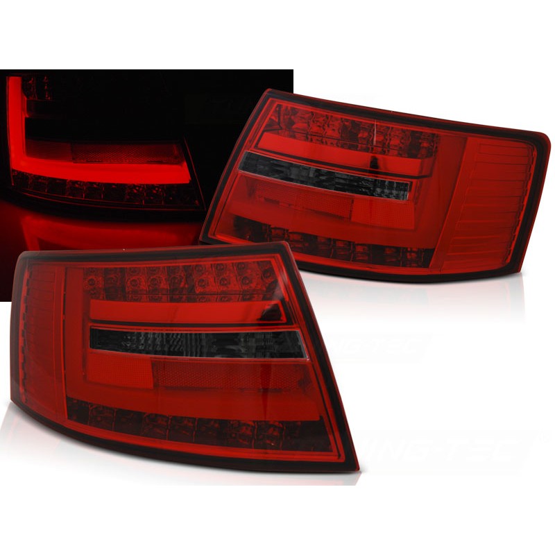 FEUX ARRIERES  AUDI A6 C6 BERLINE 04,2004 à 2008 ROUGE FUMÉE LED BAR 7 -PIN